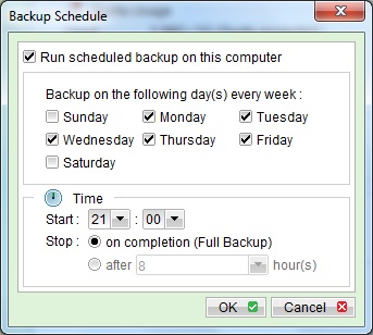 Set your Backup Schedule Cloud Backup Schedule